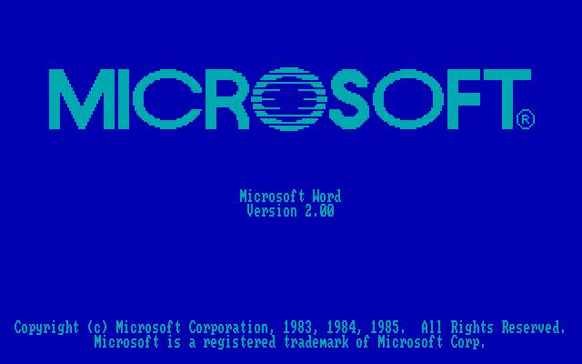 Microsoft Word 2.0 for MS-DOS (1985)