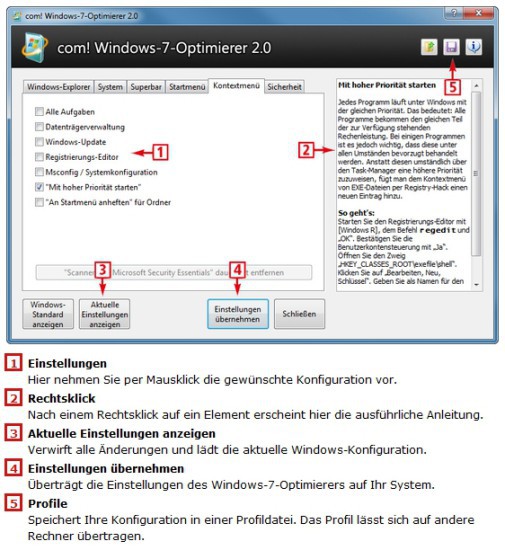 So geht’s: com! Windows-7-Optimierer 2.0.