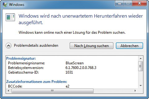 Windows-Tool gegen Bluescreens: Nach einem Absturz startet dieses Tool, das das Problem lösen soll. In der Praxis bringt es aber nicht viel.