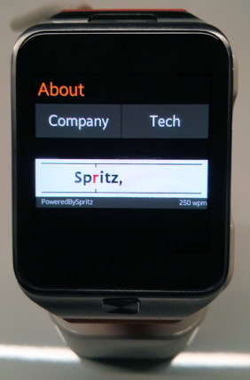 Lesen auf der Smartwatch: Spritz soll in einer E-Mail-Anwendung für das Samsung Gear 2 zum Einsatz kommen.