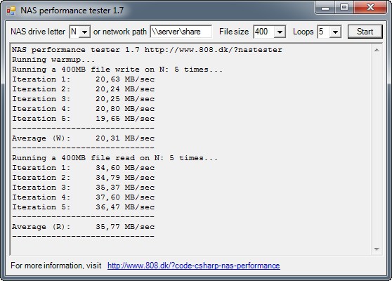 NAS Performance Tester ermittelt, wie schnell Daten übertragen werden, wenn Sie von Ihrem PC aus auf Ihren NAS-Server zugreifen .