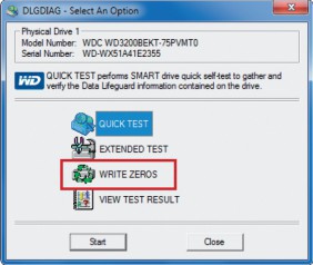 Dlgdiag-Tests: Achten Sie darauf, dass Sie Ihr Laufwerk nach den beiden Tests nicht versehentlich mit „Write Zeros“ löschen.