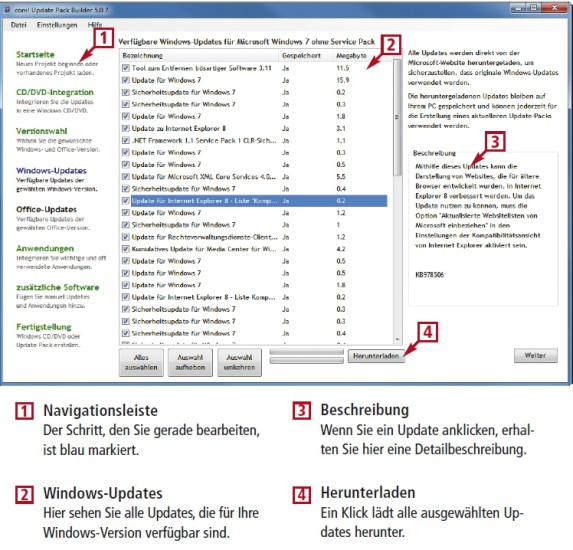 Der com! Update-Pack-Builder erstellt aus allen Windows-Updates ein Service-Pack für Windows XP, Vista oder 7. Dieses bringt jeden PC auf den aktuellen Stand.