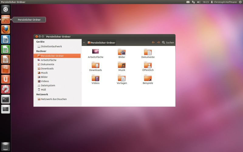 Der am linken Bildschirmrand verankerte Starter ist die Schaltzentrale von Ubuntu 11.10. Hier rufen Sie unter anderem die installierten Programme auf und greifen auf die eigenen Dateien zu (Bild 3).