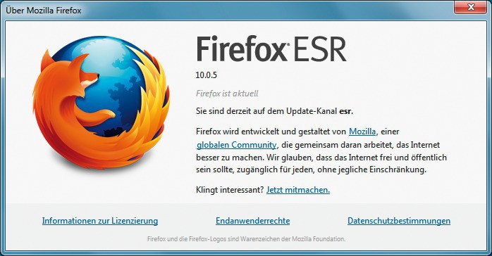 Firefox ESR: Diese Version mit dem Zusatz ESR richtet sich eigentlich an Unternehmen, kann aber auch von Privatanwendern eingesetzt werden, denen die ständigen Updates auf die Nerven gehen.