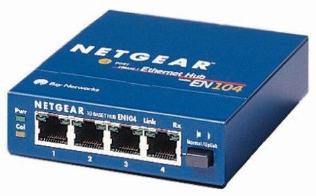 Netzwerk-Hubs: Dieser Netzwerkverteiler leitet Datenpakete an alle angeschlossenen Geräte weiter. Das reduziert die Netzwerkleistung.