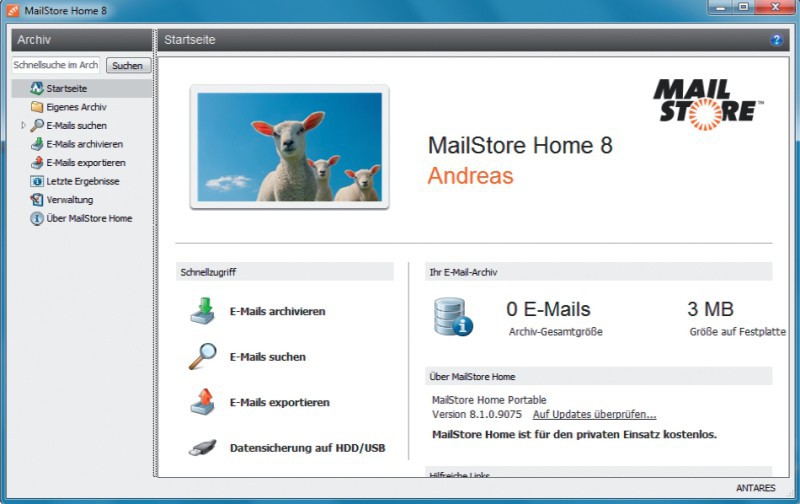 Mailstore Home: Das Tool sichert E-Mails aus zahlreichen Quellen wie Thunderbird und Webmail-Konten in einer zentralen Datenbank.