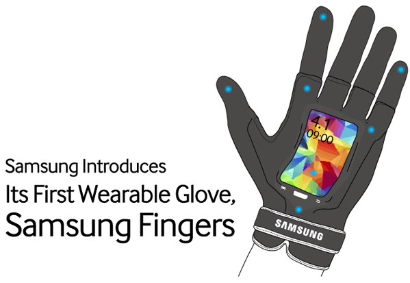 Samsung führt seinen ersten tragbaren Handschuh ein: "Samsung Fingers" überzeugt mit technischen Finessen wie einem flexiblen UHD Super Emo-LED Display und einer 16-Megapixel-Kamera.