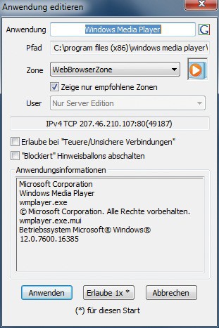 Neue Firewall-Regel: Windows 7 Firewall Control meldet ein neues Programm, für das Sie sogleich eine Regel festlegen (Bild 7).