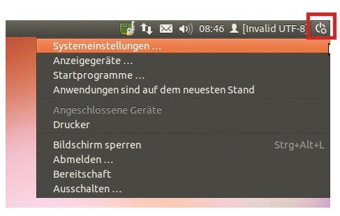 Neue Platzierung: Die Systemeinstellungen für Ubuntu finden Sie nun im Menü, das Sie über den Ausschalter rechts oben auf dem Desktop öffnen (Bild 3).