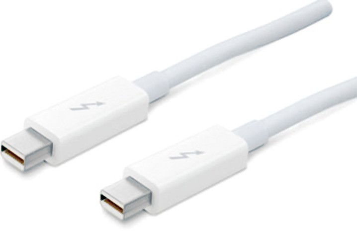 Thunderbolt: Das Kabel sieht aus wie ein USBKabel, ist aber zu USB nicht kompatibel (Bild 2).