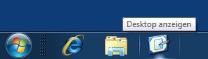 Desktop anzeigen: Ein Trick stellt das unter Windows 7 verschwundene Symbol in der Taskleiste wieder her. Fortan verkleinern und vergrößern Sie mit einem Klick darauf wieder alle Fenster (Bild 10).