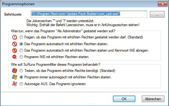 Whitelist konfigurieren: In diesem Dialog legen Sie fest, wie sich Windows verhalten soll, wenn ein bestimmtes Programm gestartet wird (Bild 4).