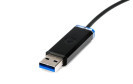 Neben den klassischen USB-Kabeln aus Kupfer gibt es jetzt auch ein optisches USB-Kabel. Es überträgt Daten mit bis zu 5 GBit/s – auf einer Länge von bis zu 30 Metern.