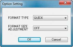 Formatierungs-Einstellungen: In diesem Fenster legen Sie fest, wie die SD-Karte formatiert wird.