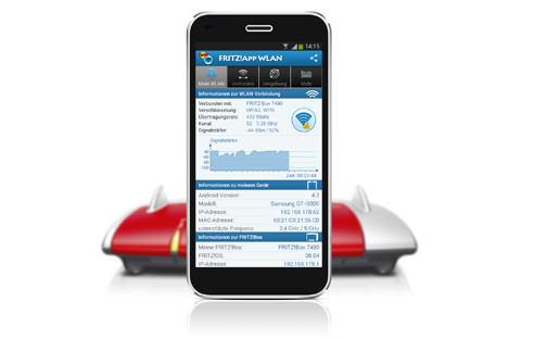 FRITZ!App WLAN erleichtert die WLAN-Einrichtung auf Smartphones und Tablets mit Android und unterstützt QR-Codes. Zudem enthält die App Tools zum optimalen Positionieren des Funkrouters.
