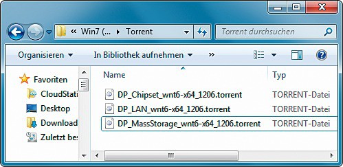 Torrent-Dateien: Die Dateien enthalten die Download-Adressen für die Pakete mit Treibern für Netzwerkkarten, Chipsätze, USB 3.0 und RAID-Kontroller.