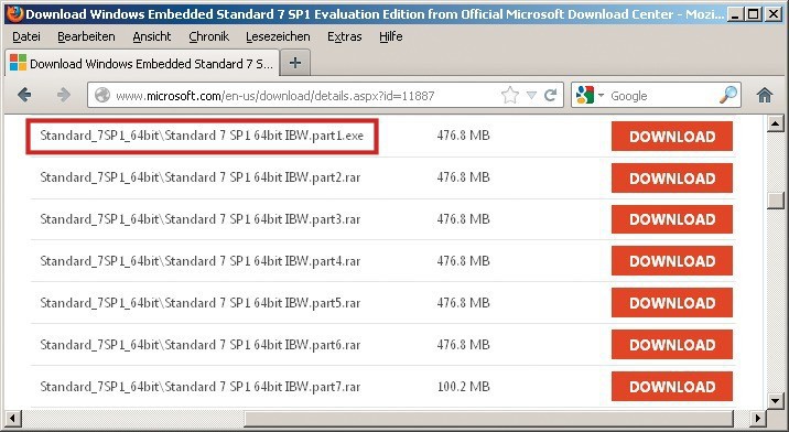 EWF-Treiber für die 64-Bit-Version von Windows 7: Laden Sie Windows 7 Embedded 64 Bit herunter. Es besteht aus diesen sieben Dateien.
