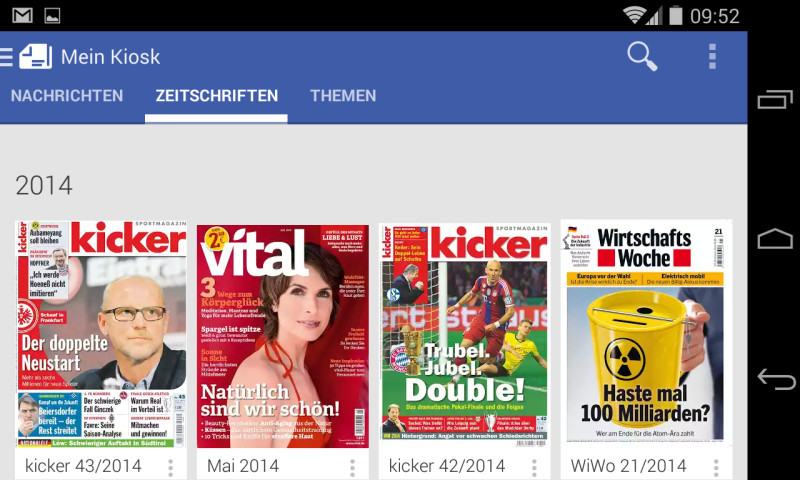 Google Play Kiosk: Die Android-App bringt nun auch 130 deutsche Zeitschriften auf Smartphones und Tablets.