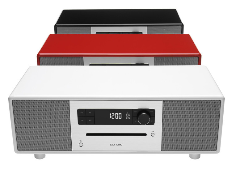 Farbenfroh -  Die sonoroStereo ist in den Farbvarianten Schwarz, Weiß und Rot für einen Preis von 600 Euro erhältlich. 