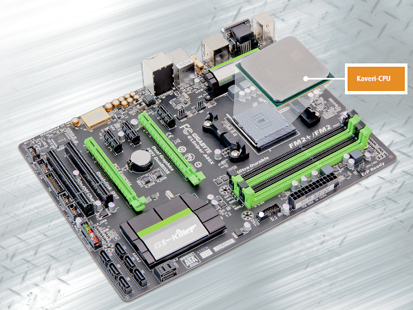 Kaveri-CPU - Der Nachfolger von AMDs Trinity-Prozessoren vereint als APU (Accelerated Processing Unit) den Prozessor (CPU) und die Grafikeinheit (GPU).
