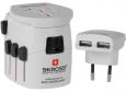 Skross Weltreiseadapter Pro+ USB gewährleistet dank des patentierten Länderschiebersystems mit 6 integrierten Ländersteckern sicheren Stromanschluss in über 150 Ländern auf allen Kontinenten.