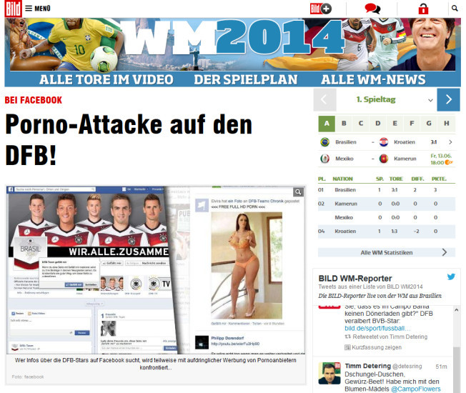 Bild.de: Porno-Attacke auf den DFB!