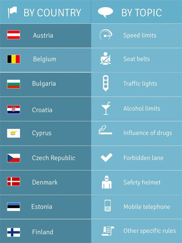 Ins Ausland fahren: Die kostenlose App der Europäischen Kommission informiert Sie über die Verkehrsregeln in den einzelnen EU-Ländern.
