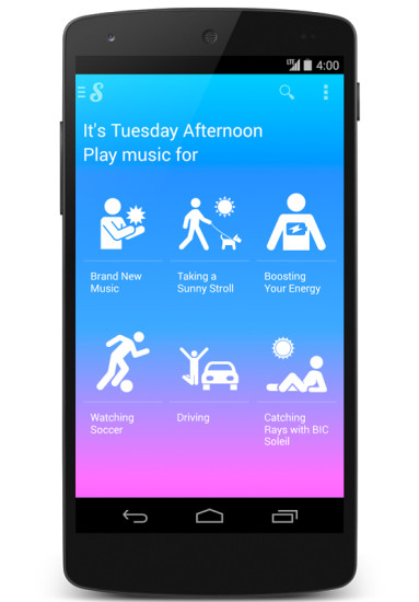Songza: Die App des Musikstreaming-Dienstes bietet Zugriff auf 20 Millionen Songs.