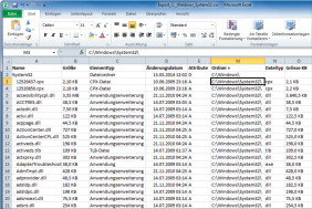 Verzeichnisexport: Als CSV- oder XLS-Datei exportierte Ordner lassen sich in Excel bearbeiten.