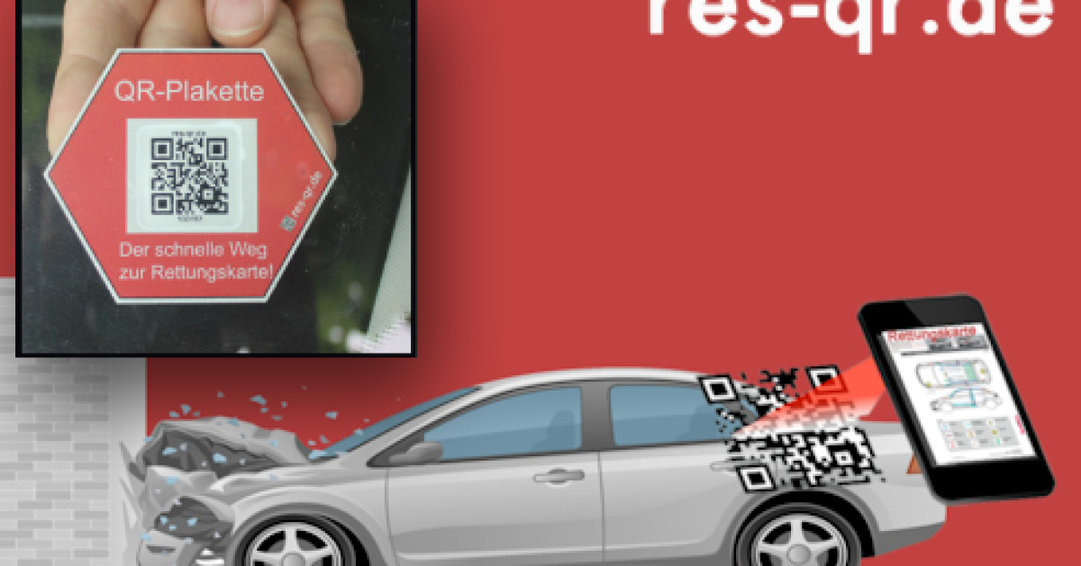 ab 2013: QR-Etiketten-Nachrüst-Satz für Zugang zur digitalen Rettungskarte 3 Etiketten plus Hinweisplakette RP Kia Carens