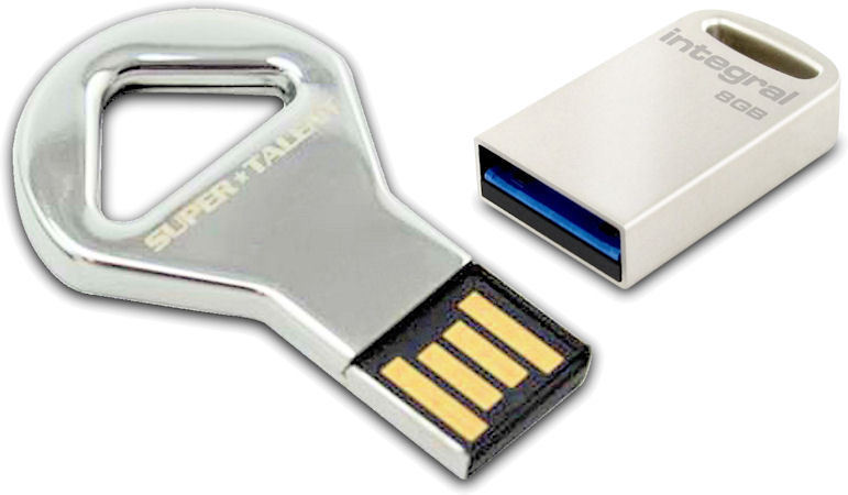 Am Schlüsselbund darf ein klassischer USB-Stick natürlich nicht fehlen. Nur sechs Gramm wiegt das CKB USB Flash Drive von Super Talent mit 2 bis 32 GByte.