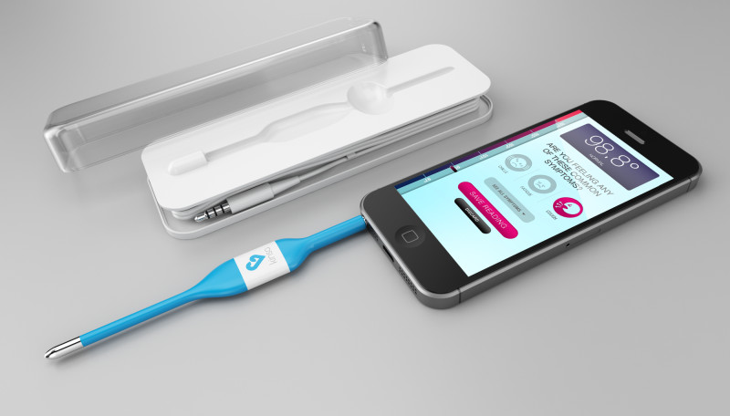 Kinsa Smart Thermometer: Das Gerät übermittelt die Körpertemperatur zur weiteren Analyse an das Smartphone. Zur Datenübertragung nutzt das Thermometer den Audioausgang des Smartphones.