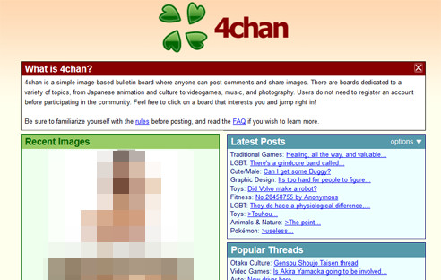 4Chan: In diesem Bilder-Forum stellten die Hacker Nacktbilder von US-Prominenten ein.