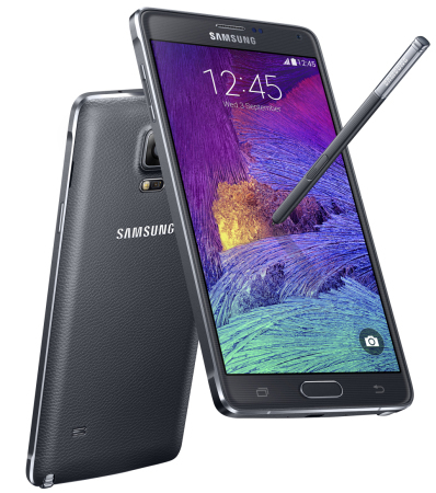 Das Samsung Galaxy Note 4 bietet ein 5,7-Zoll-Display und ist je nach Land mit einem 2,7-GHz-Quadcore-Prozessor oder einer 1,9-GHz-Octacore-CPU ausgestattet.