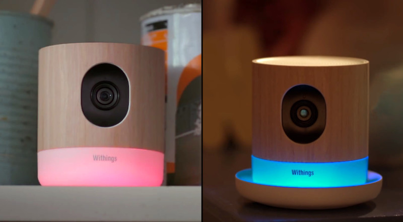 Withings Home: Die Kamera zeigt durch eine rote LED erhöhte Luftverschmutzung an und dient mit einer blauen LED als Nachtlicht.