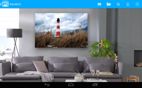 Pixum Wandbild Simulator: Per Augmented Reality zeigt die App am Smartphone, wie ein großformatiger Fotodruck an der dafür vorgesehenen Stelle zur Geltung kommt.