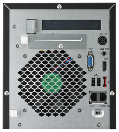 Das seriöse Business-NAS Thecus N4800 Eco ist auch als Wohnzimmer-Unterhaltungszentrale geeignet. So lassen sich zum Beispiel über den VGA- und HDMI-Ausgang Multimedia-Inhalte mit der VLC- oder XBMC-App direkt am Fernseher ausgeben.