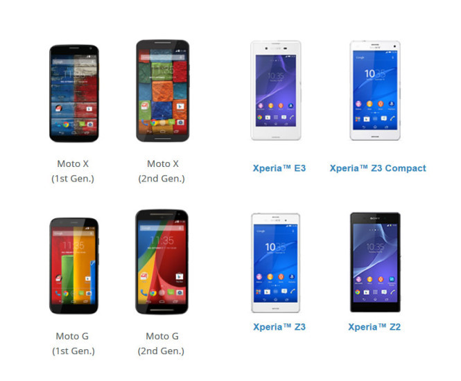 Android-Updates: Motorolas Moto G, X und E sowie die Sony Xperia Z-Reihe erhalten das neue Android 5.0 Lollipop.
