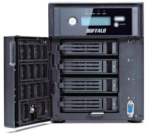 Buffalo TeraStation TS5400D: Das Business-NAS lieferte starke Leistungswerte, bietet aber kaum Erweiterungen.