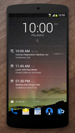 Microsoft-App für Android: Der Next Lock Screen will die gebräuchlichsten Smartphone-Funktionen bereits auf dem Sperrbildschirm zugänglich machen.