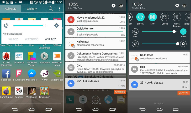 Android 5.0 im Einsatz: Erste Screenshots des polnischen LG-Blogs zeigen das neue Betriebssystem auf dem LG G3.