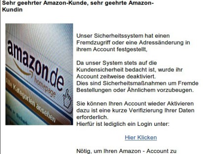 Amazon Phishing-E-Mails im Umlauf