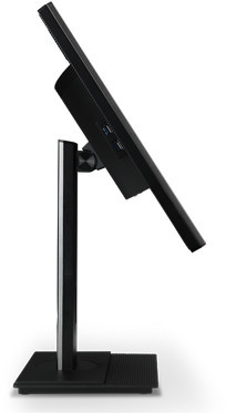 Variabel: Der Acer-Monitor lässt sich flexibel in der Höhe verstellen, neigen, drehen und ins Hoch- oder Querformat kippen.