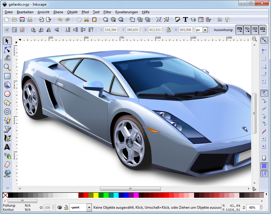 Inkscape ist ein vektororientiertes Zeichenprogramm. Im Gegensatz zu Bitmap-Bildern lassen sich die mit Inkscape erstellten Vektorgrafiken ohne Qualitätsverlust beliebig vergrößern und verkleinern.