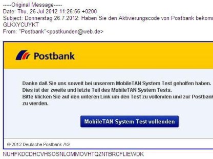 Postbank warnt vor Phishing-E-Mails
