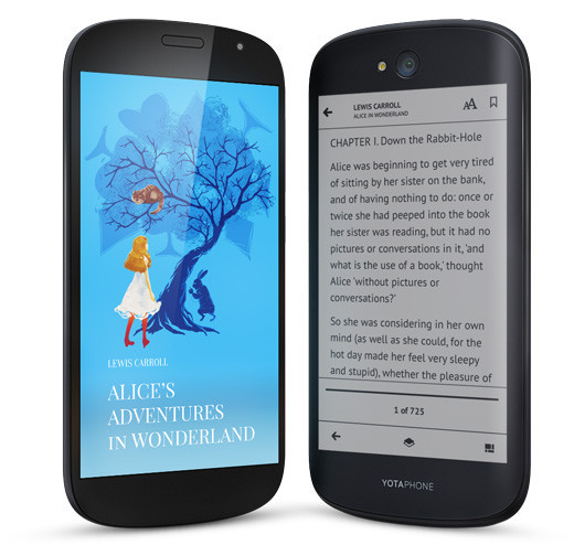 Yotaphone 2: Das Android-Smartphone möchte E-Book-Reader und Smartphone in einem sein.