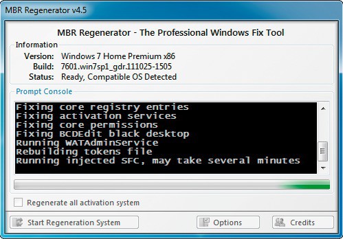 Defekte Aktivierung: MBR Regenerator repariert die Aktivierung von Windows 7. Sie sparen sich damit die Reparaturinstallation.