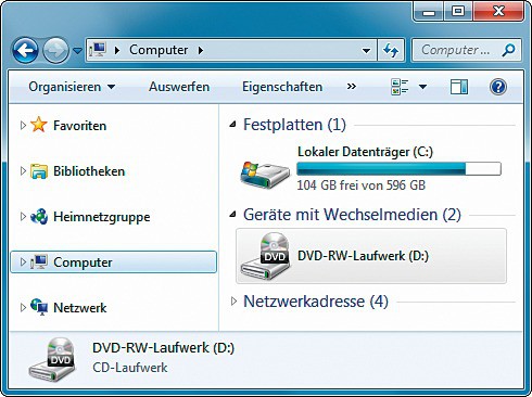Virtuelles DVD-RW-Laufwerk: Sobald Total Mounter komplett installiert ist, erscheint der virtuelle Brenner im Windows-Explorer.