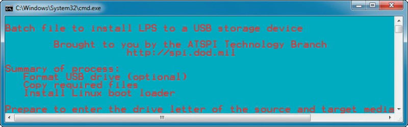 Live-System auf den USB-Stick kopieren: Ein Kommandozeilen-Tool kopiert das Surf-System bootfähig auf Ihren Stick. Lassen Sie sich dabei von den voreingestellten Farben nicht irritieren (Bild 7).